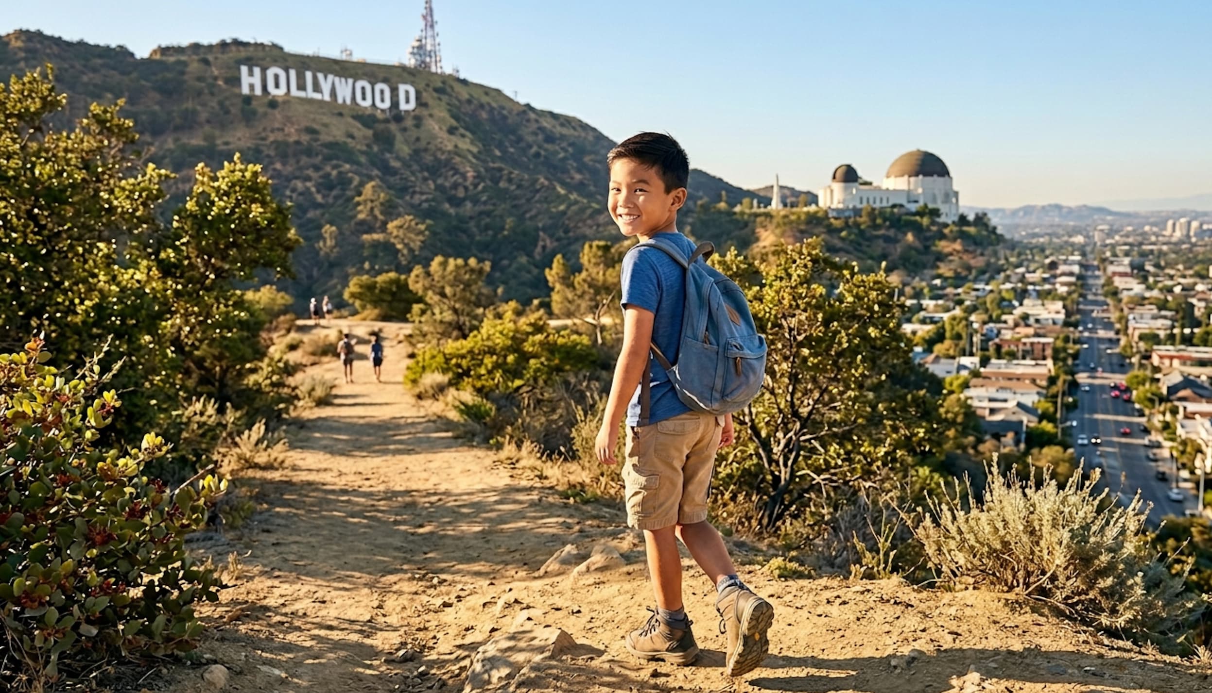 Child hiking, representing opportunity and growth